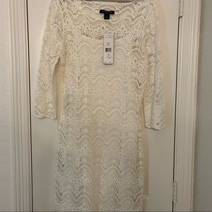 Lauren Ralph Lauren Lace Dress Off White Size M NWT